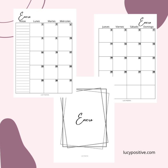 Agendas 2024 planner mensual